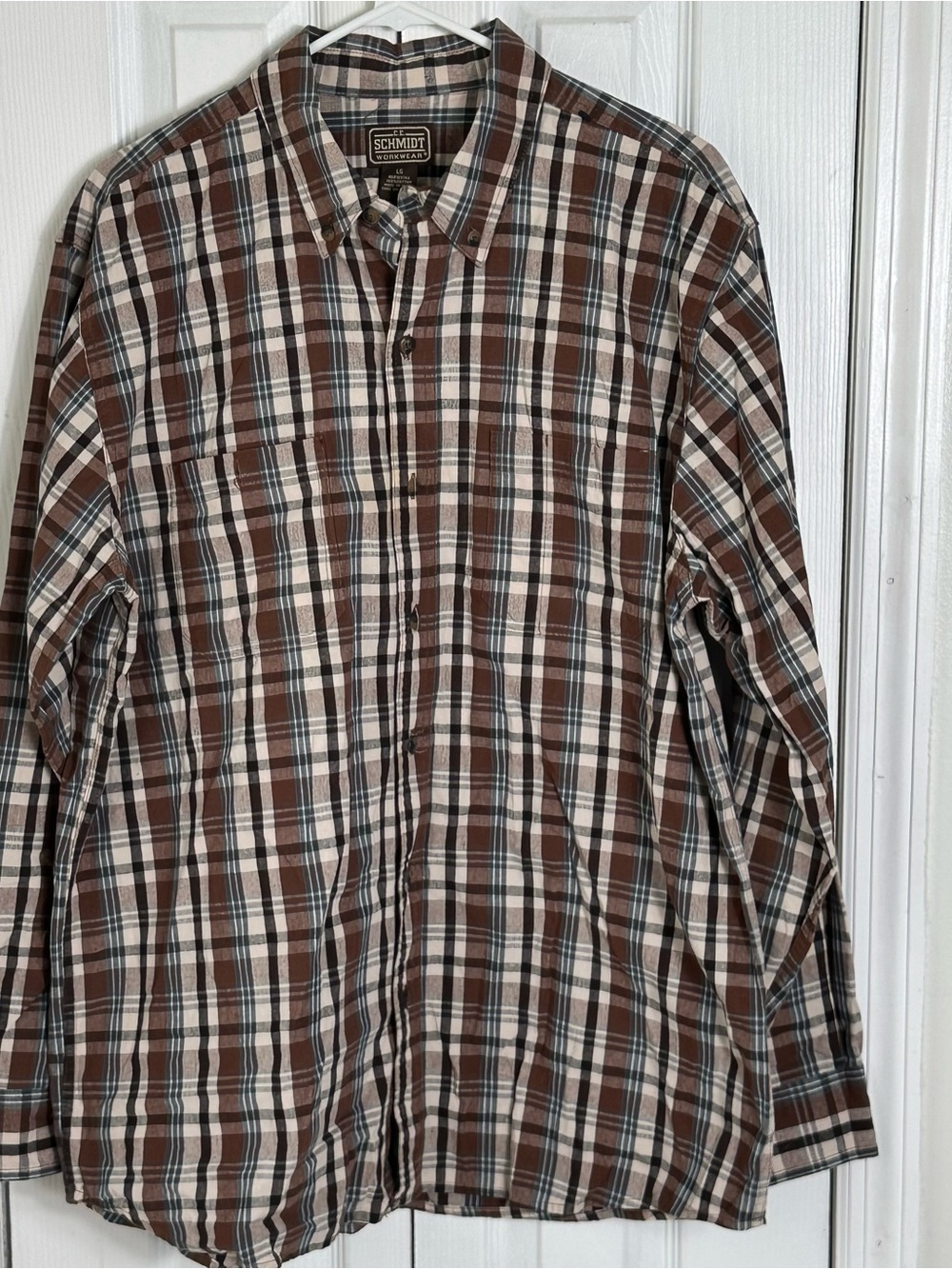 Schmidt Brown Plaid Lightweight Men's Shirt Jacket